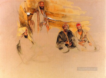 イエス Painting - ベドウィンの野営地 シナイ山 オリエンタル ジョン フレデリック ルイス アラブ人